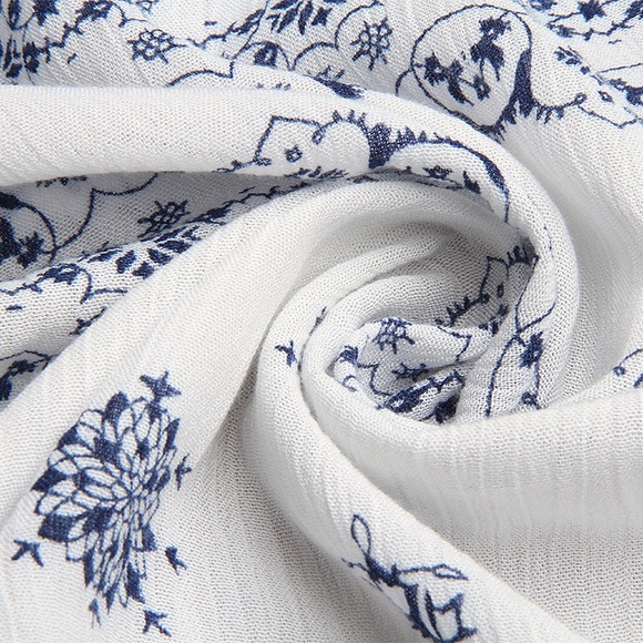 Blue & White Gauze Cover Up - Picture 3 of 7